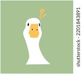 Goose Head V36 Patch Streetwear, Urban Design White and Green Color Patch Commercial Use