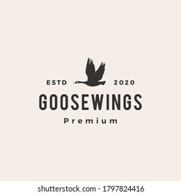 Goose Hipster Vintage Logo Vector Icon Illustration