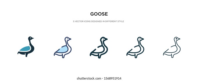 goose icon in different style vector illustration. two colored and black goose vector icons designed in filled, outline, line and stroke style can be used for web, mobile, ui