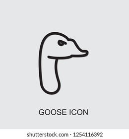 goose icon . Editable outline goose icon from animals. Trendy goose icon for web and mobile.