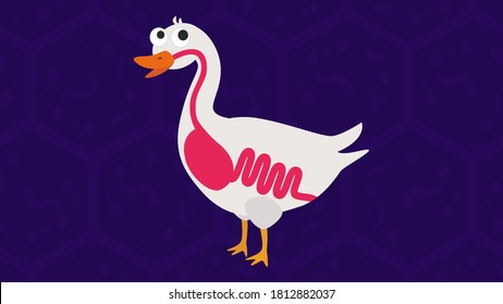 Goose icon. Flat illustration of goose vector icon for web design. The Biggest Water Bird that Can Fly. Goose with the digestive system flat vector image.