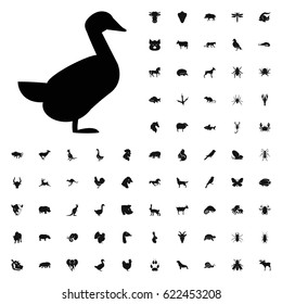 Goose icon illustration isolated vector sign symbol. animals icons vector set. on white background