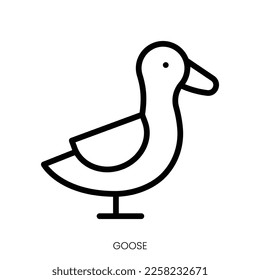 goose icon. Line Art Style Design Isolated On White Background