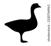 Goose Icon. Nature, wildlife, waterfowl, bird, flying, migration, honking, feathers, webbed feet, flock, aquatic, elegance, grace, symbol of loyalty. Vector line icon for Business and Advertising