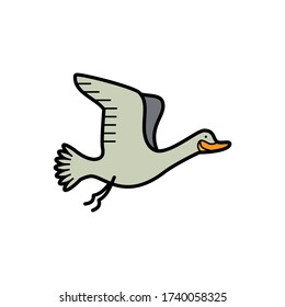 Goose icon. Simple outline colored vector of autumn icons for ui and ux, website or mobile application