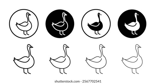 Goose icon Symbol mark in filled style