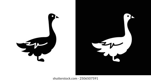 Goose icon Thin line illustration set