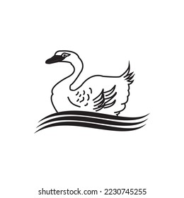 diseño de símbolo de ilustración vectorial de icono de ganso
