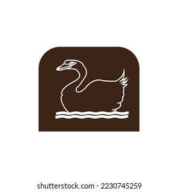 goose icon vector illustration symbol design
