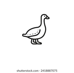 Goose icon vector. Linear style sign for mobile concept and web design. Goose  symbol illustration. Pixel vector graphics - Vector.	