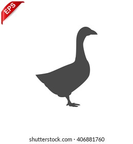 goose icon, vector  goose silhouette , isolated goose sign