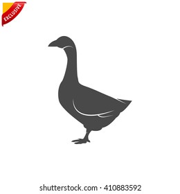 goose icon, vector  goose silhouette , isolated goose sign