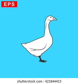 goose icon, vector  goose silhouette , isolated goose sign