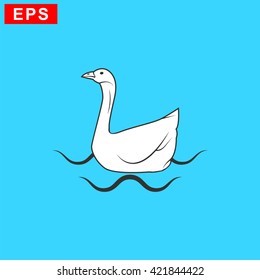 goose icon, vector  goose silhouette , isolated goose sign