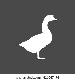 goose icon, vector  goose silhouette , isolated goose sign