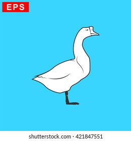 goose icon, vector  goose silhouette , isolated goose sign
