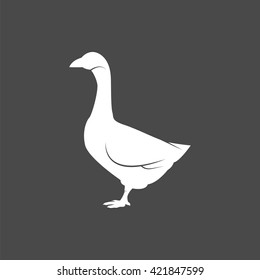goose icon, vector  goose silhouette , isolated goose sign