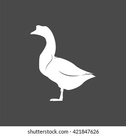 goose icon, vector  goose silhouette , isolated goose sign