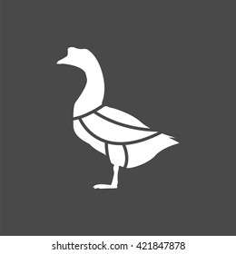 goose icon, vector  goose silhouette , isolated goose sign