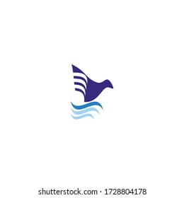 goose icon with water vector logo
