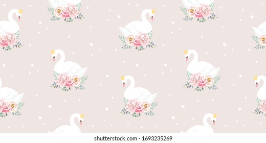 goose illustration in seamless pattern for personal project, background, invitation, wallpaper and many more