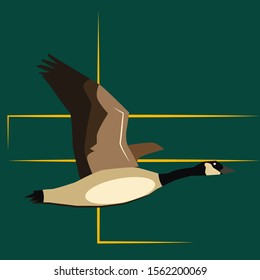 Goose, illustration, vector on white background.