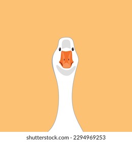 Goose isolated. Set of white birds, vector design elements.