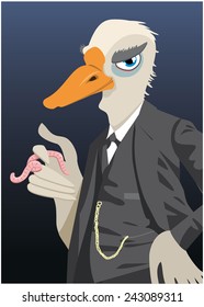 Goose jacket as a caricature