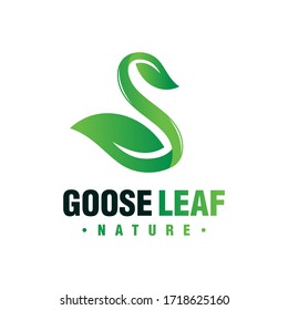 goose leaf logo design letter S