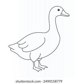Diseño de Ilustración vectorial de arte Goose line