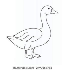 Goose line art vector illustration design