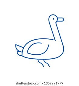 Goose line icon concept. Goose flat  vector symbol, sign, outline illustration.