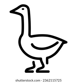 Goose line icon, Farm animals concept, domestic fowl sign on white background, Goose silhouette icon in outline style for mobile concept and web design. Vector graphics