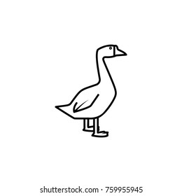 goose line icon on white background