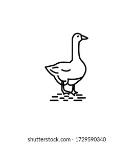 goose line illustration icon on white background