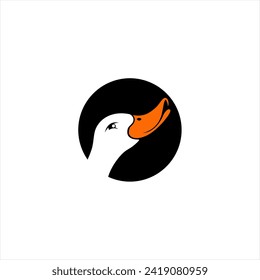 Plantilla vectorial de diseño de arte con logotipo de ganso.