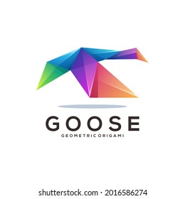 Goose Logo Colorful Geometric origami Gradient