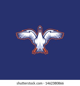 Goose Logo concept isolated with blue background