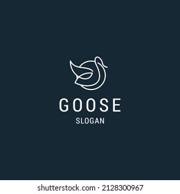 Goose logo icon flat design template 