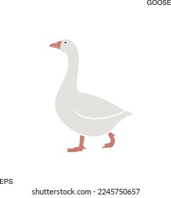 Goose logo. Isolated goose on white background. Bird