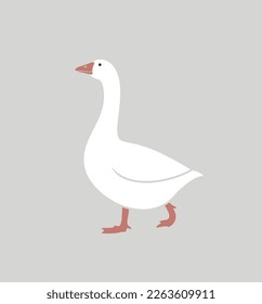 Goose logo. Isolated goose on white background. Bird
