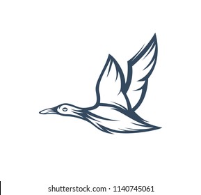 Goose Logo Template Vector Illustration Stock Vector (Royalty Free ...