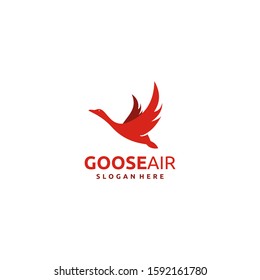 Goose Logo templates and icon red vector