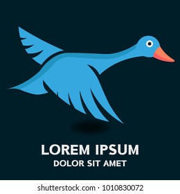 Goose logo . Vector illustration isolated on background .
