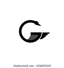 Goose logo vector with letter G combination