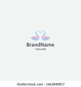Goose love logo template - vector