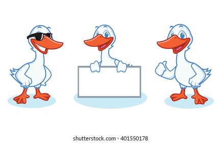 Goose Mascot Vector happy, pose and bring board