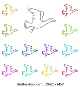 Goose multi color icon. Simple thin line, outline vector of Autumn icons for UI and UX, website or mobile application