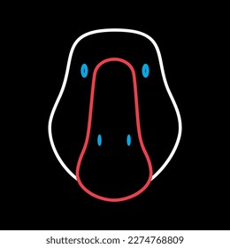 Goose on black background icon. Farm animal vector illustration. Agriculture sign. Graph symbol for your web site design, logo, app, UI. EPS10.