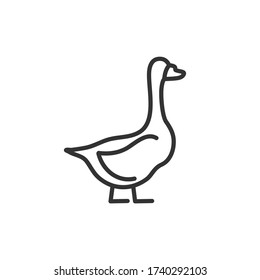 Goose outline icon. Vector Illustration.